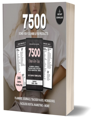 7500 Done For You PLR MRR Digital Canva Template Bundle,